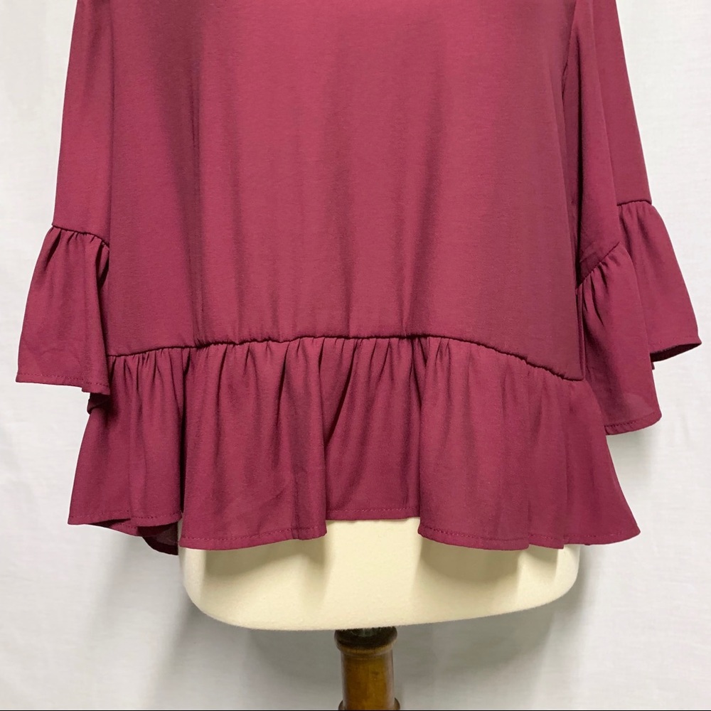 {Lush} Ruffle Blouse - Picture 4 of 7